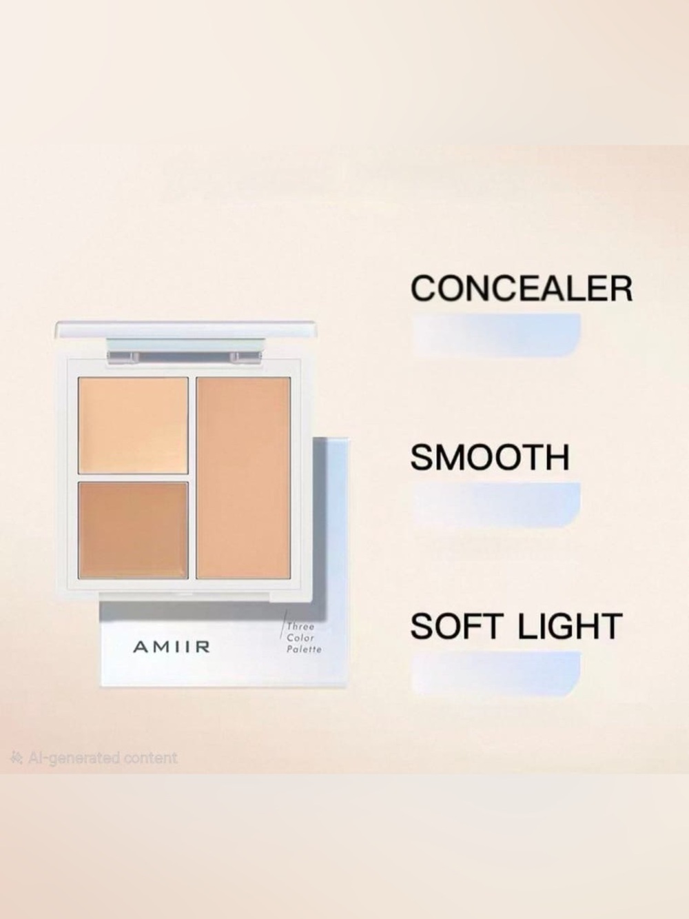 Women Makeup Three-Color Concealer Palette - Beige